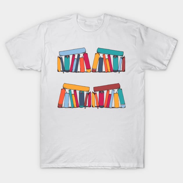 Books T-Shirt by NitArtCafe